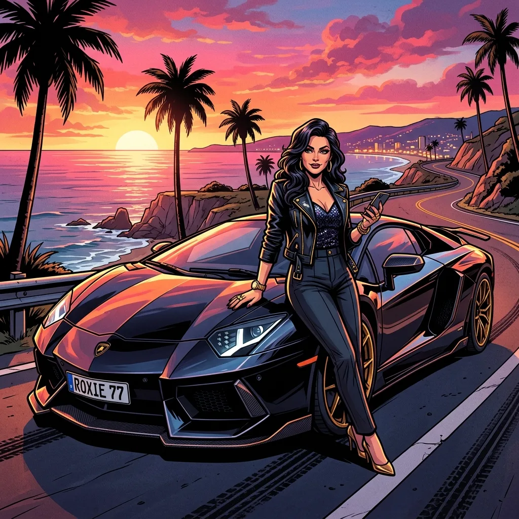 Beach Sunset Supercar