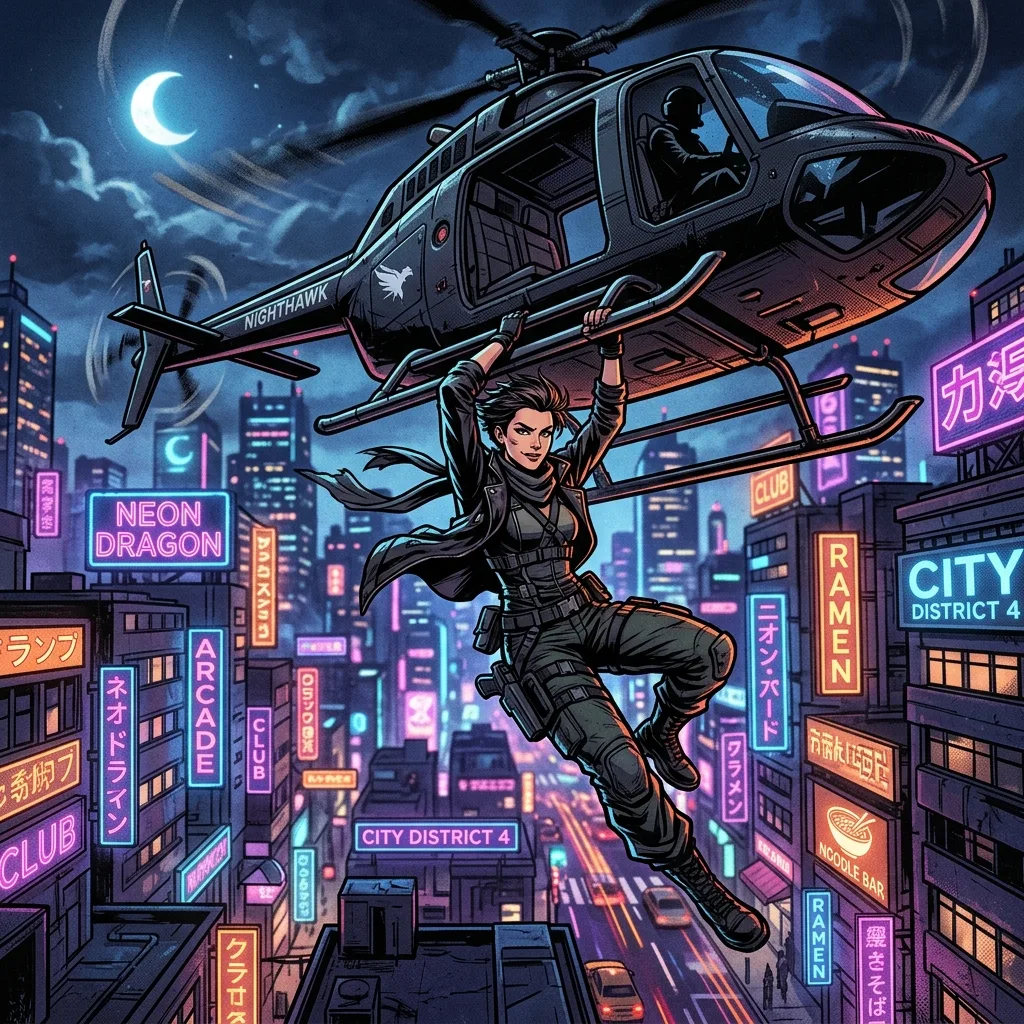 Helicopter Over the City
