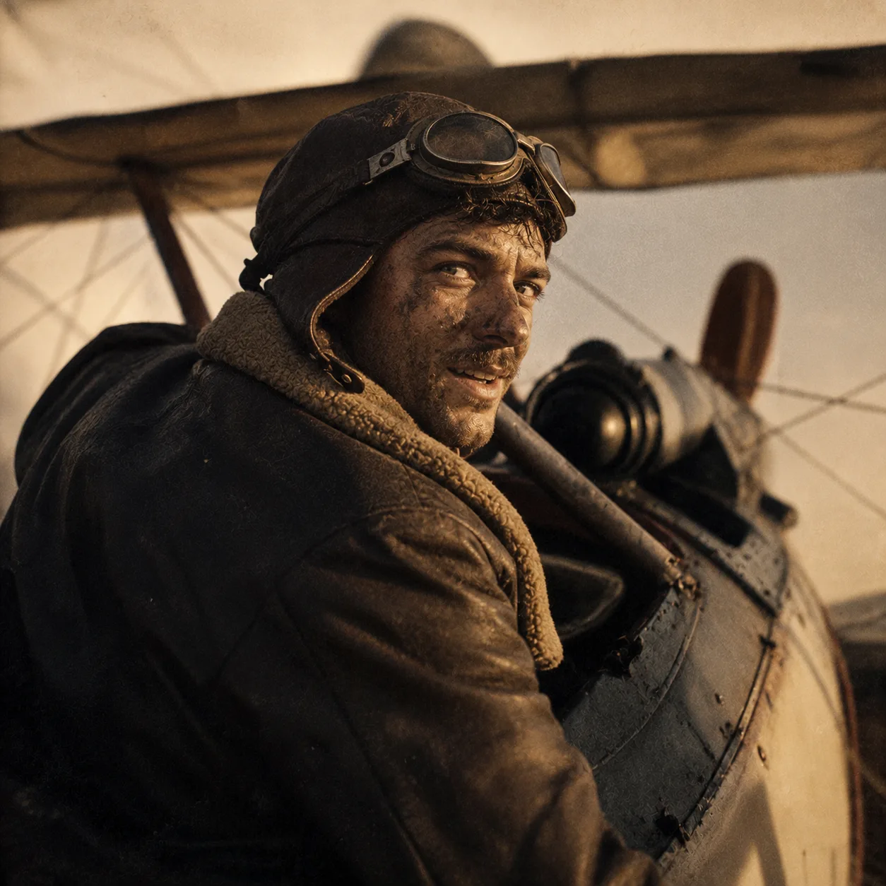 Golden hour aviator moment