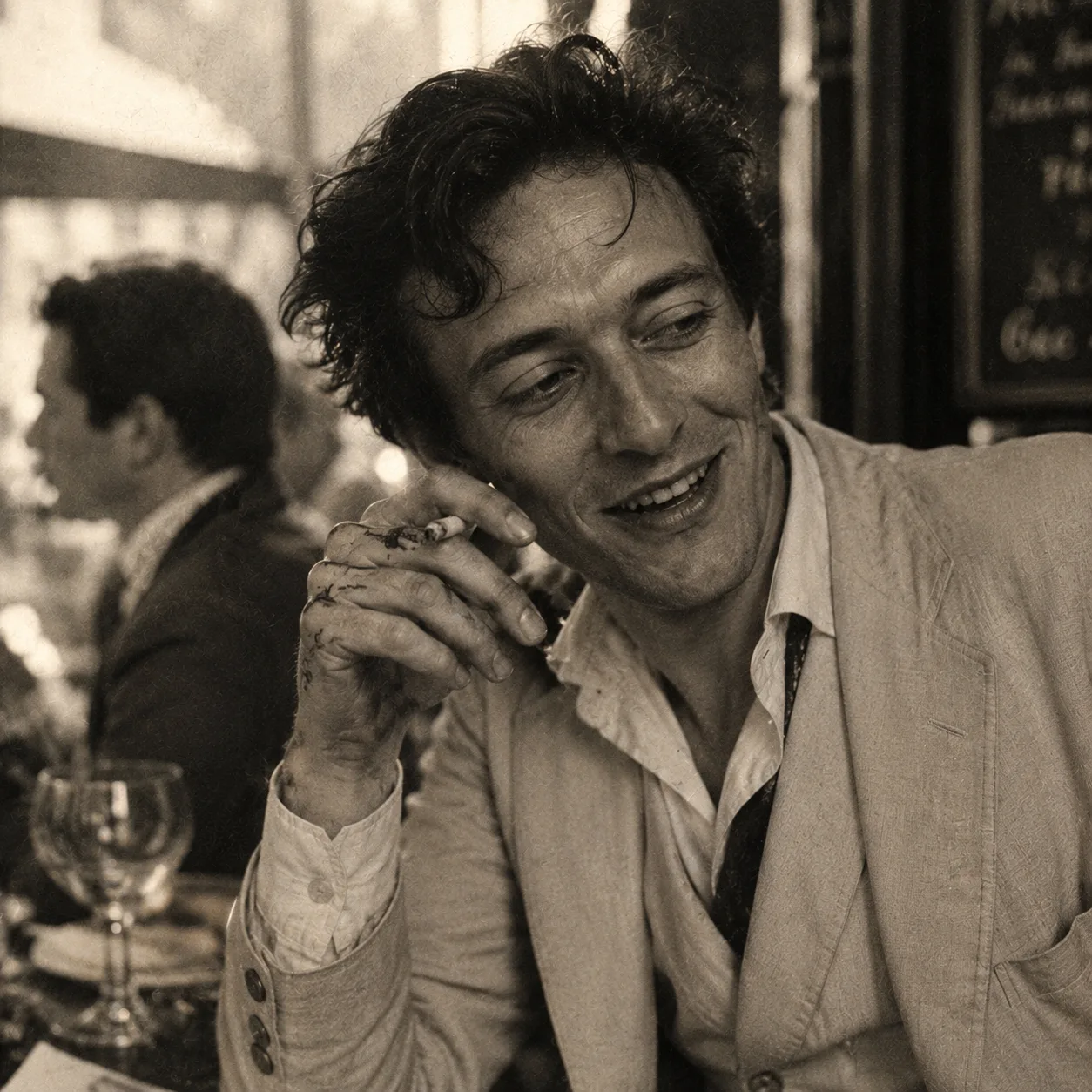 A writer at a Montparnasse café