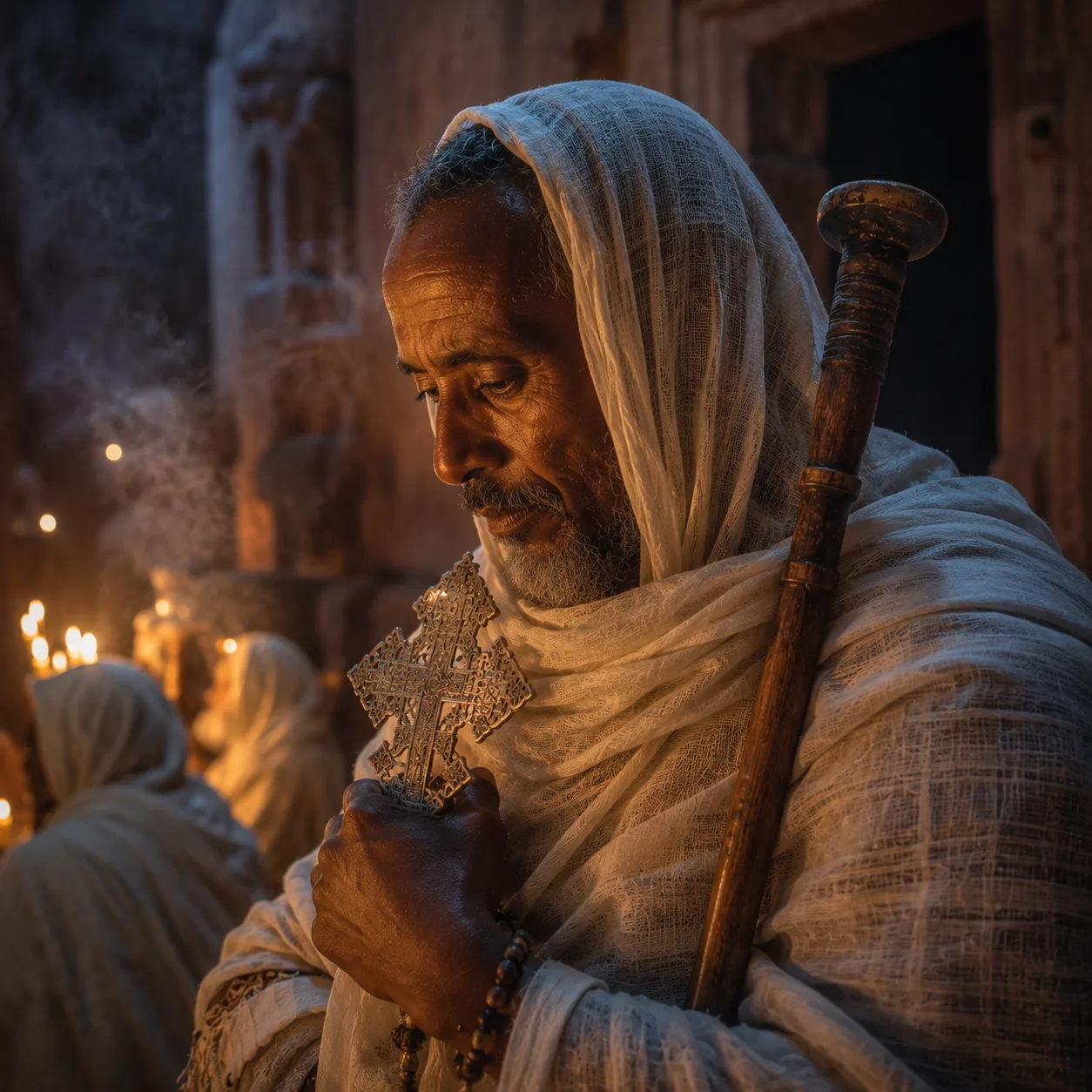 A prayerful moment in ancient light