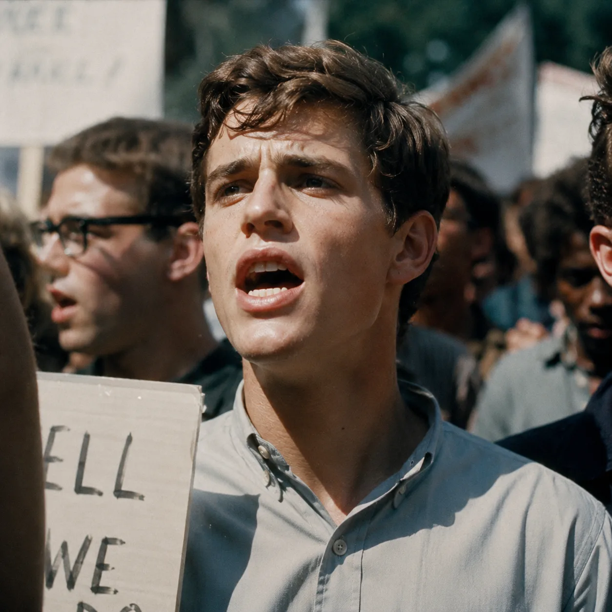 Shouting in the midst of protest
