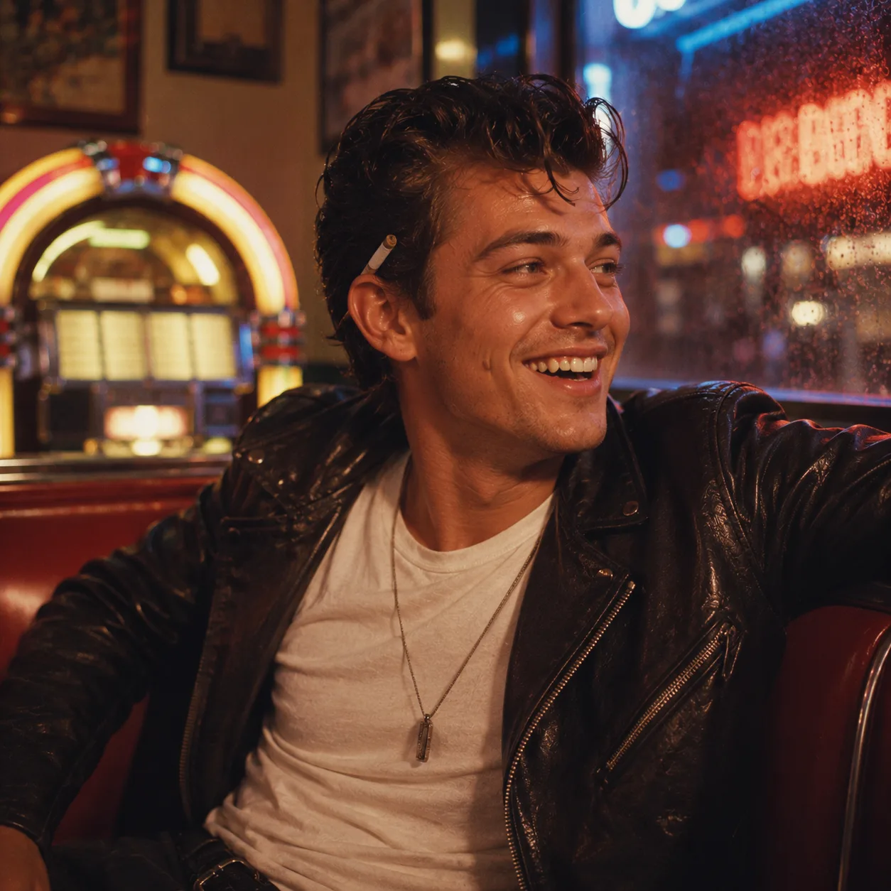 Retro diner vibes with a smile
