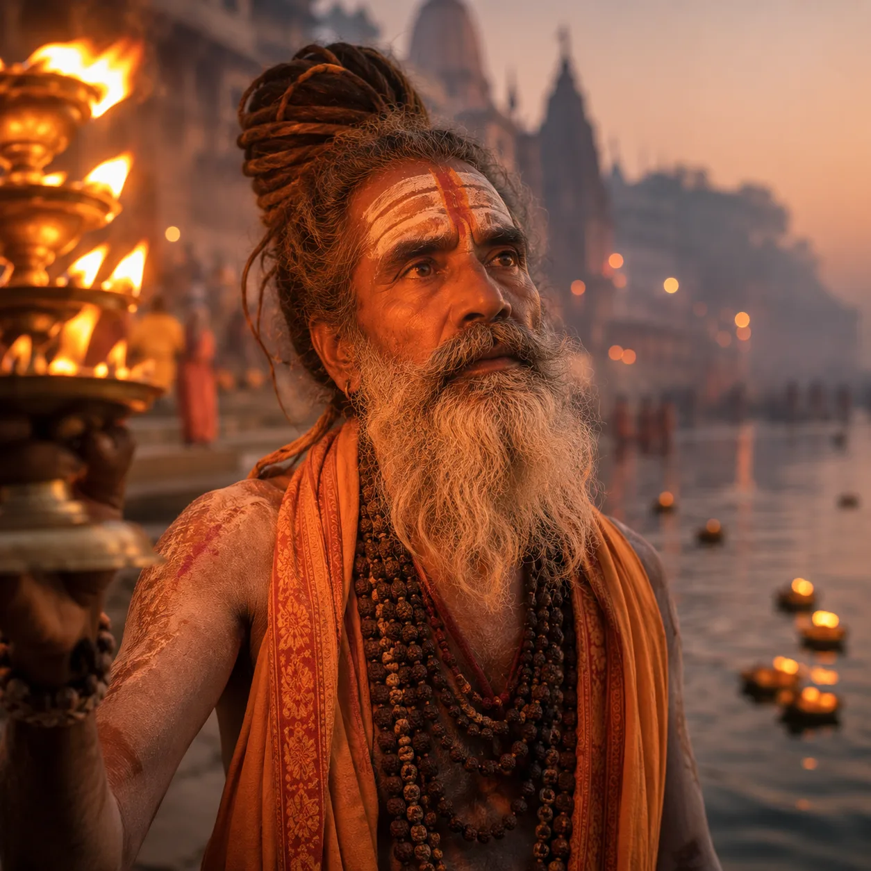 Sacred ritual at the river ghat