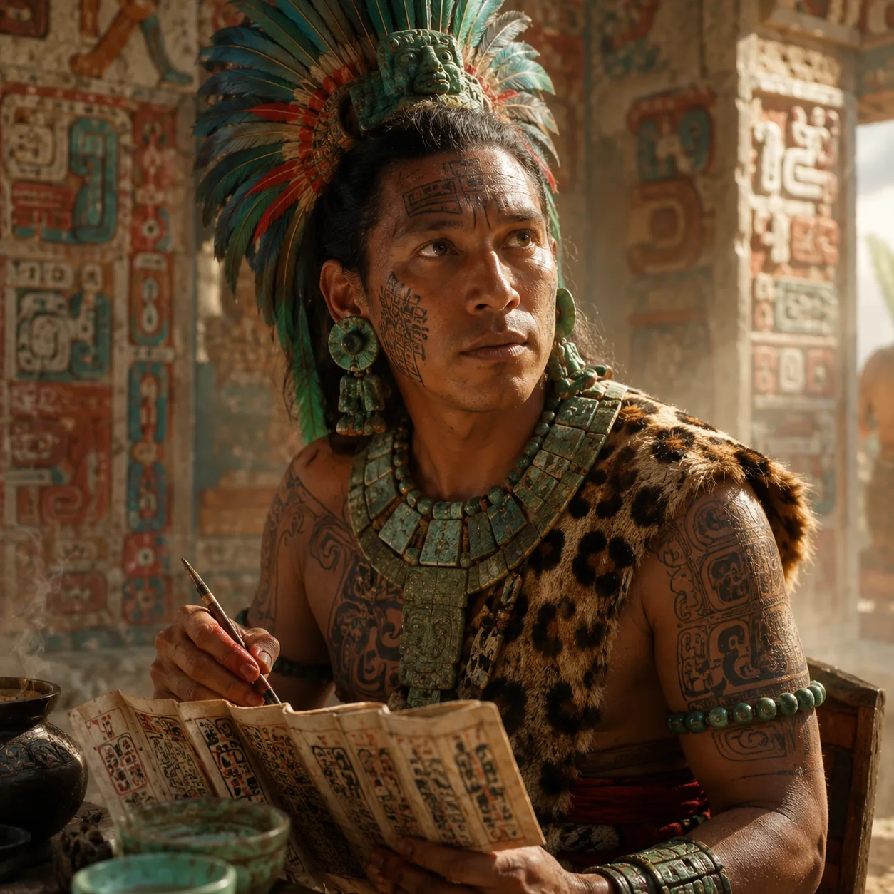 Scribing in the ancient temple