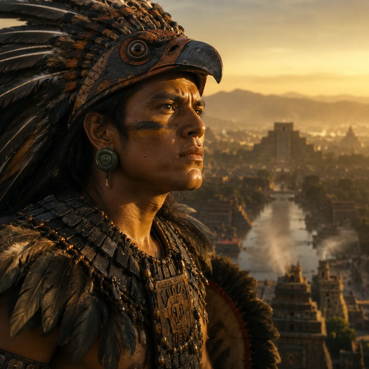 Warrior in the golden hour light
