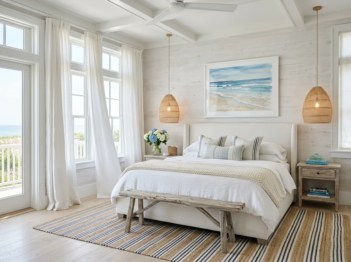 Coastal Hamptons Bedroom