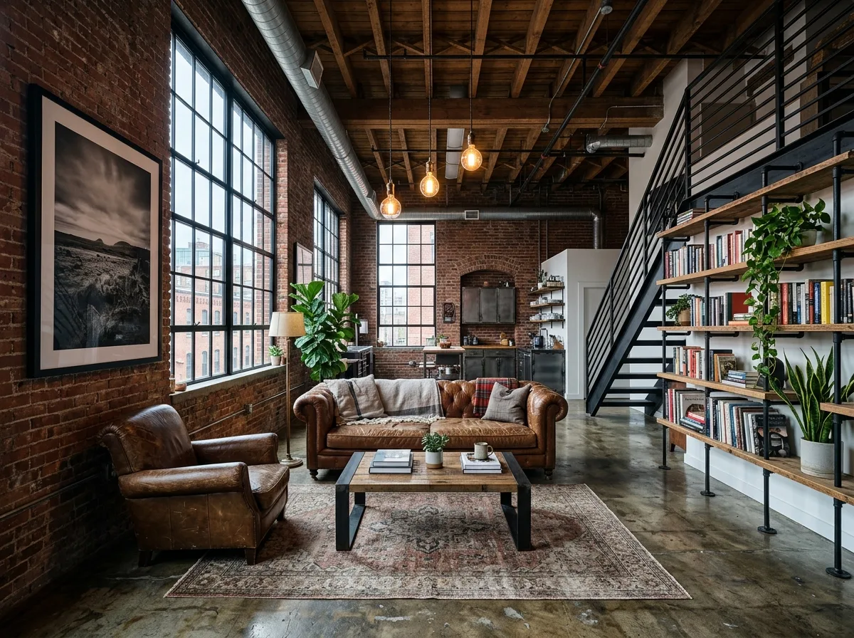 Industrial Loft Living Space