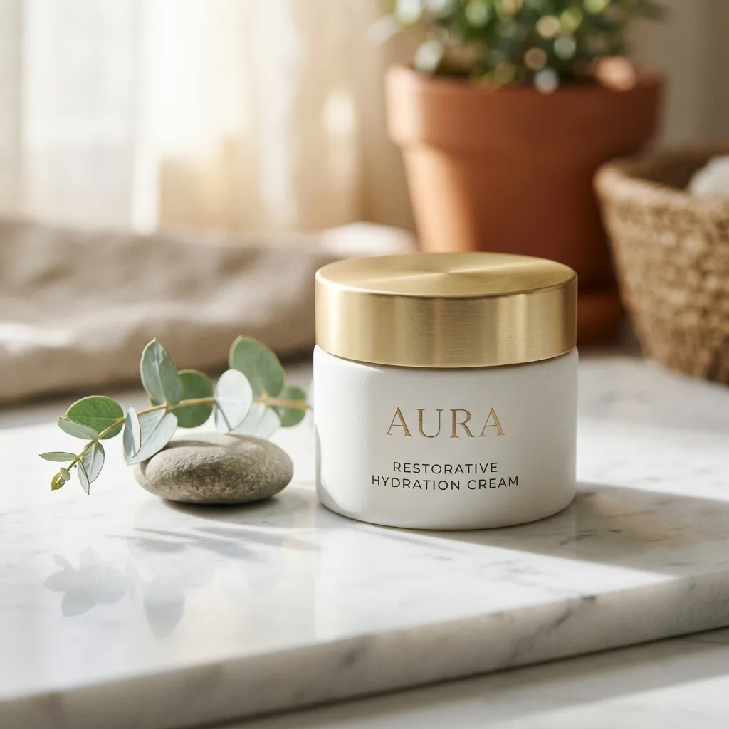 Cream Jar on Marble