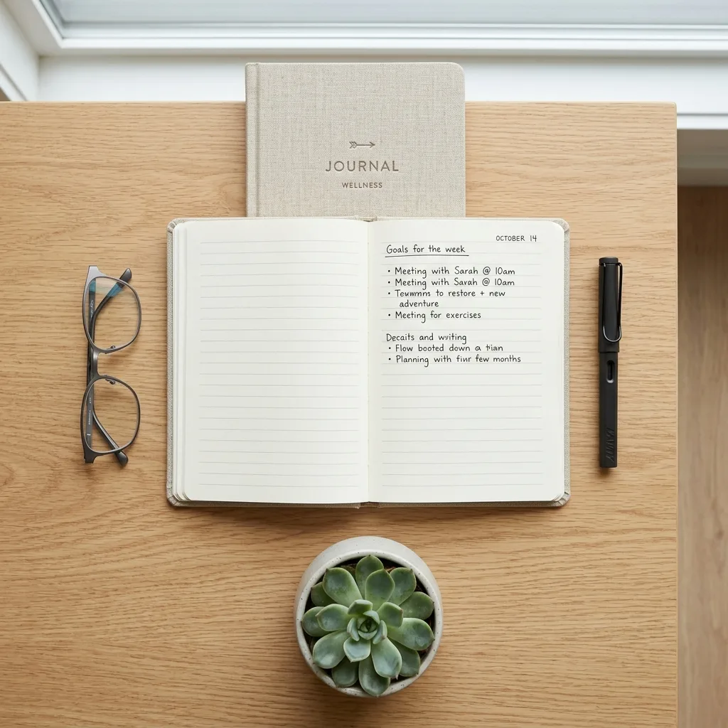 Notebook, Desk Flat-Lay