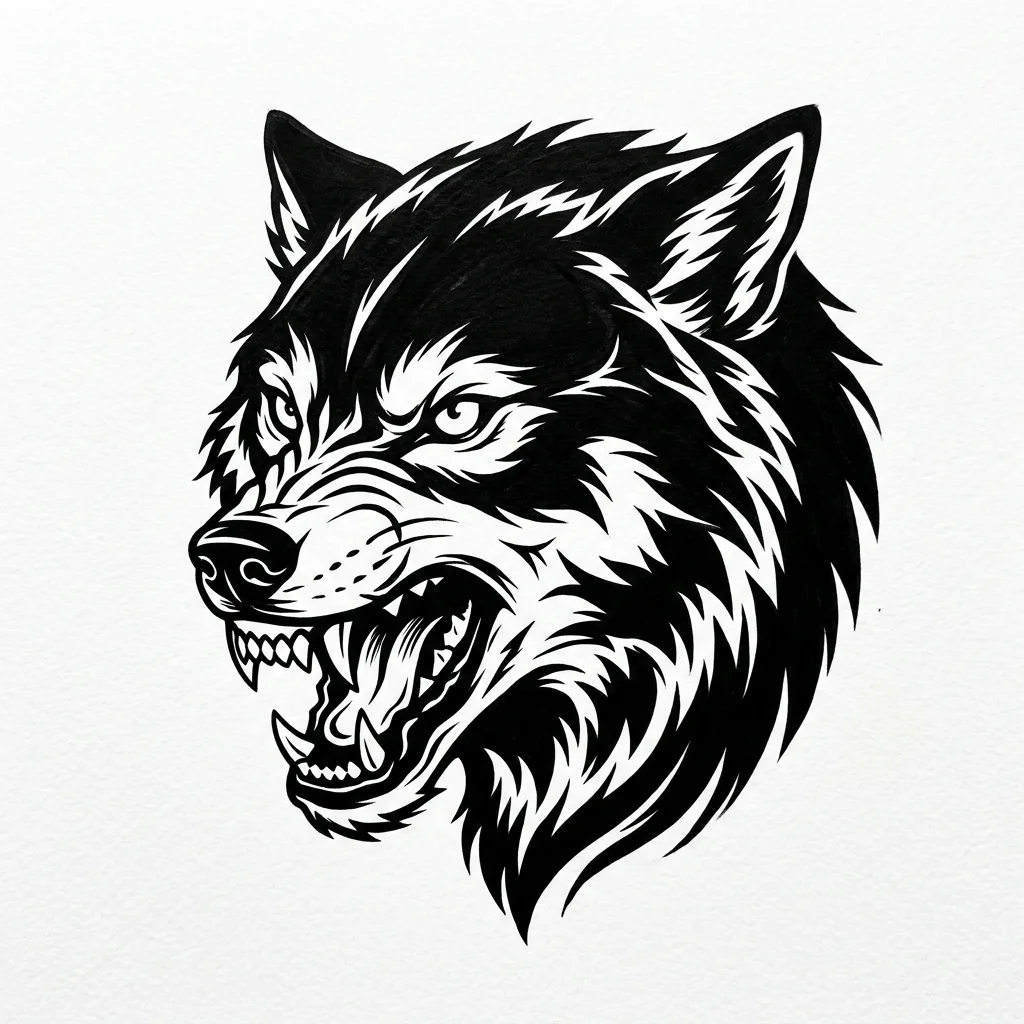 Blackwork Wolf