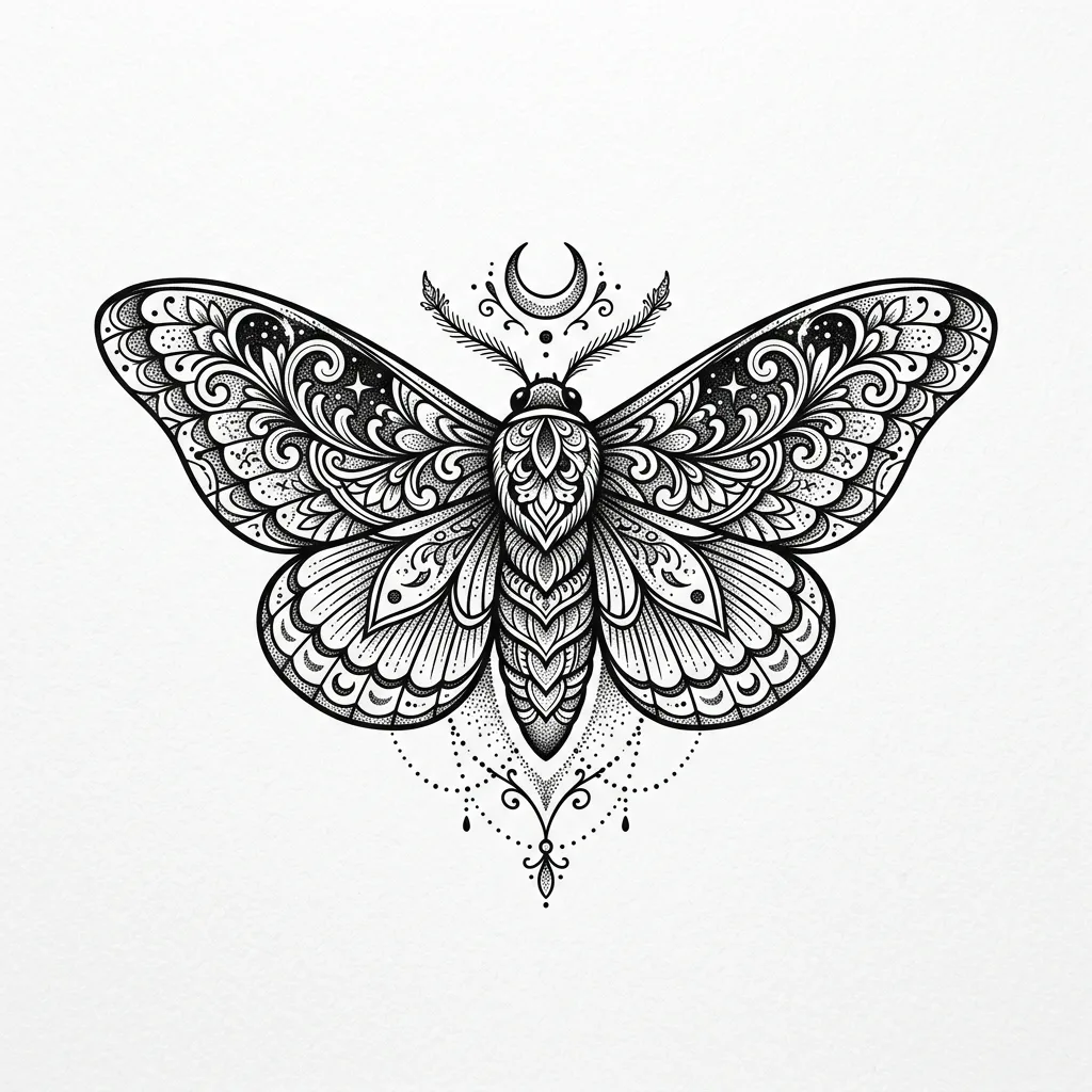 Blackwork Moth