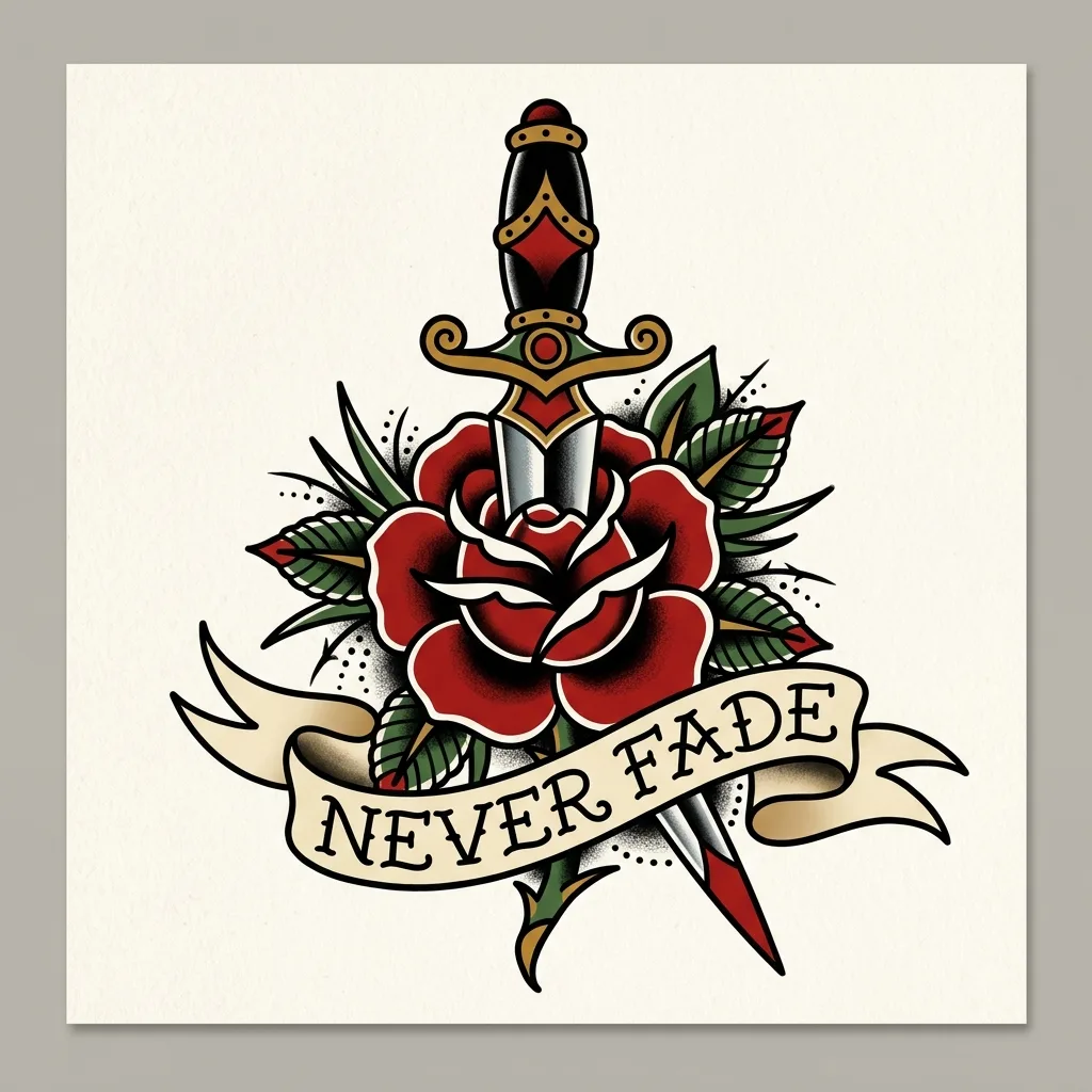 Traditional Rose & Dagger